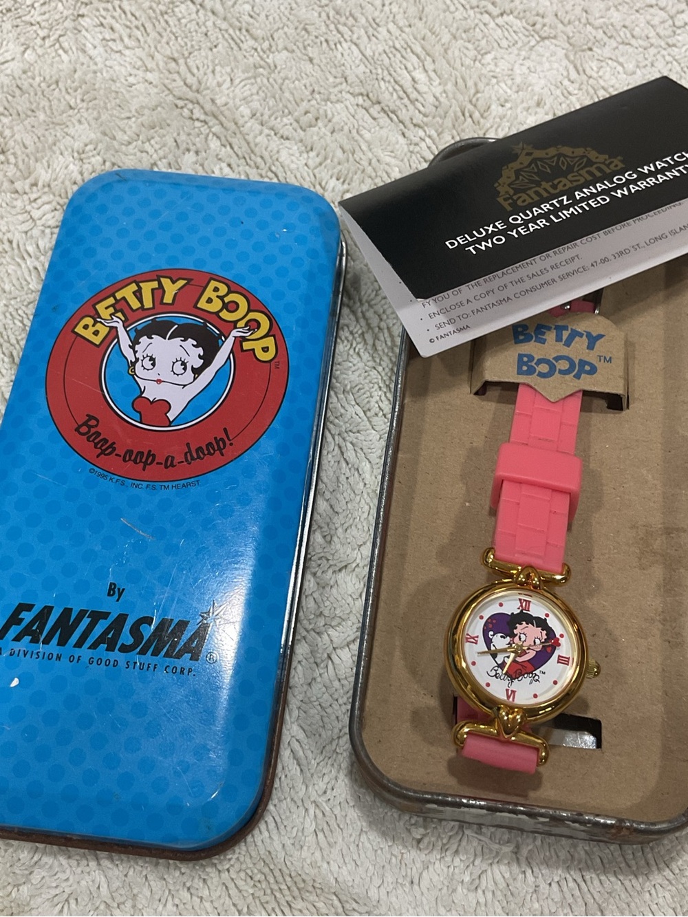 Vintage Betty Boop Pink and Gold Character Watch - Rare